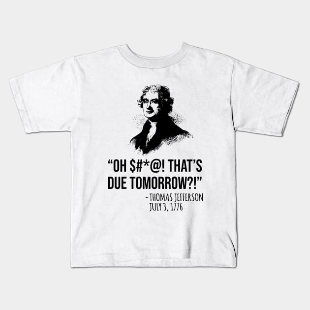 Thomas Jefferson Kids T-Shirt by martinroj